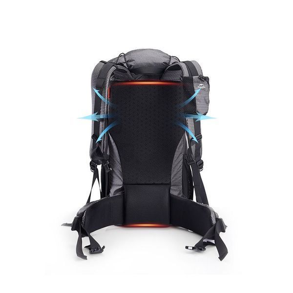 Рюкзак туристический Naturehike Rock NH19BP095, 60+5 л, графит в клетку 6927595761649 фото