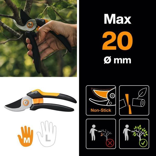 Плоскостной секатор Fiskars Solid&trade; P321 (1057162) 1057162 фото