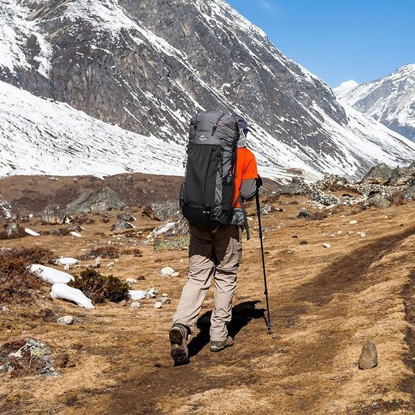 Рюкзак туристический Naturehike Rock NH19BP095, 60+5 л, графит в клетку 6927595761649 фото