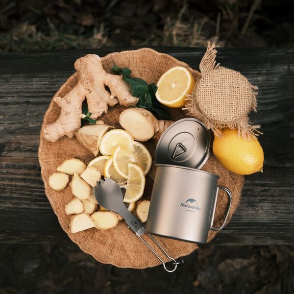 Кружка титанова з ручкою 450 мл Naturehike NH20CJ005 6927595745786 фото